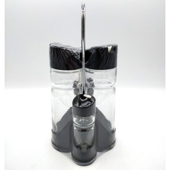 Salad Set 5 Piece Oil Vinegar Salt Pepper Caddy Oldtyme Still Sealed Inside Box - Picture 4 of 11